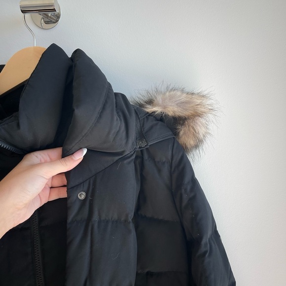 Eddie Bauer Black Quilted Puffer Parka Jacket With Fur Trim - Picture 4 of 8